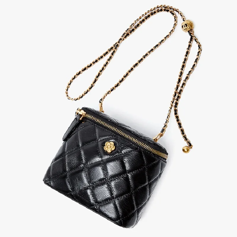 

LBBFS 2021 Chains Mini Bag Fashion Purses and Handbags Bucket Box Bag Luxury Designer Hand Bags Genuine Leather Shoulder Bags