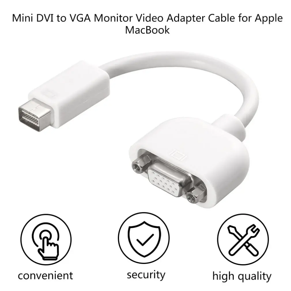 Адаптер Mini DVI VGA Кабель адаптер для Apple MacBook белый мультимедийных