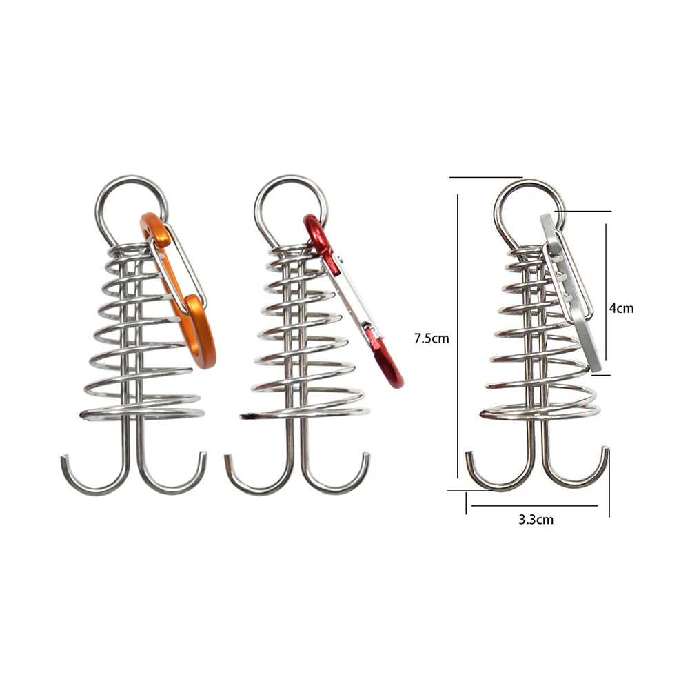 

10pcs Windproof Outdoor Awning Tent Fixed Hook Buckle Plank Floor Spring Nails Fixed Hook Buckle Camping Accessories