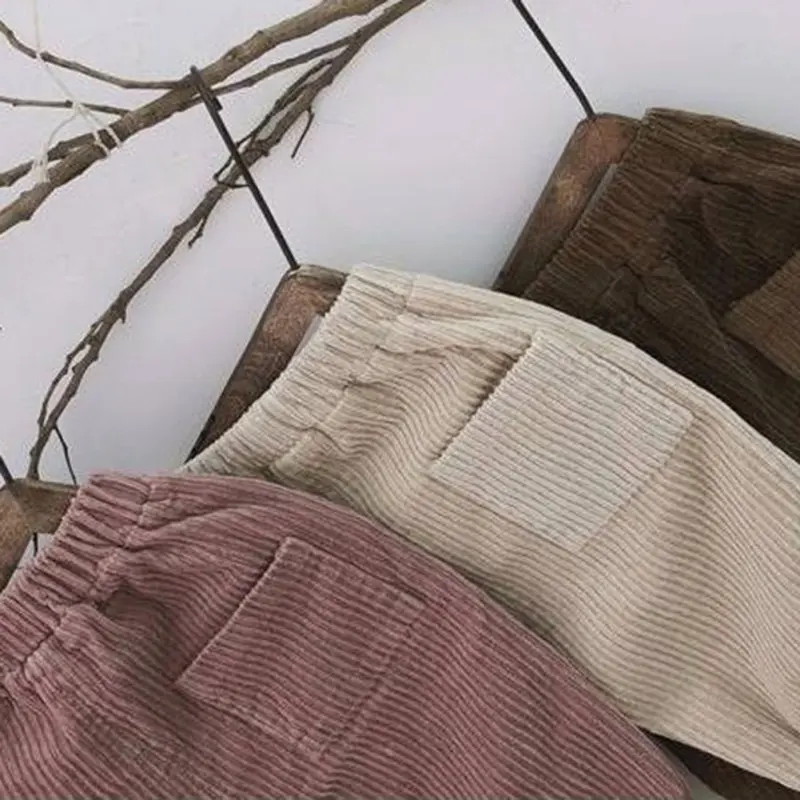 

Winter Autumn Children Pants Corduroy Kids Clothes Girls Boys Trousers High Waist Long Trousers For Kid Infant Baby