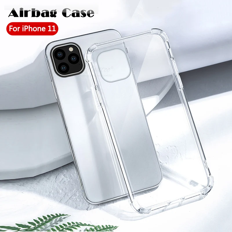 Мягкий силиконовый ударопрочный чехол для iphone 11 pro телефона max i phone11 прозрачный