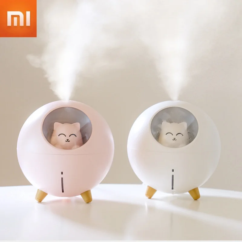 

Увлажнитель воздуха Xiaomi Mijia для дома, настольный ультразвуковой аромадиффузор с изображением планеты, кошки, светодиодный ночник