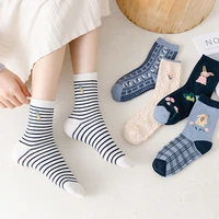 women cure socks cotton sock soft skin friendly high quality sleeping middle tube kawaii printing socks new sale 2022 bannirou