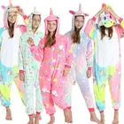 Детские пижамы с единорогом для мальчиков, одежда для сна для маленьких девочек, зимние фланелевые комбинезоны для малышей, Подростковая Пижама, Детский Костюм кигуруми, 2021
