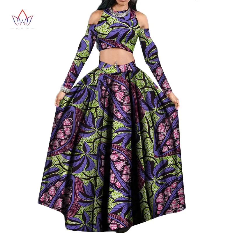 african Tradition 2 piece set women  Africa Clothing full sleeve Dashiki o-neck african wax prints for women clothing WY1024