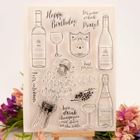 wine bottle drinking clear stamp transparent seal diy scrapbooking card making clear silicone stamp crafts supplies 2021 new