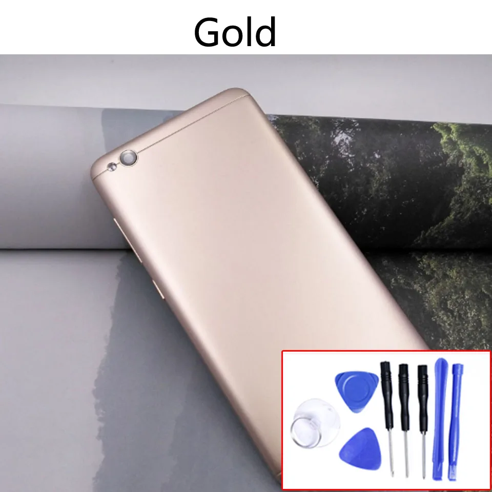 Gold-With tool 4A задняя крышка батарейного отсека для Xiaomi Redmi 4A задняя крышка батарейного отсека чехол на заднюю крышку корпус замена корпуса - Цвет: Gold-With tool