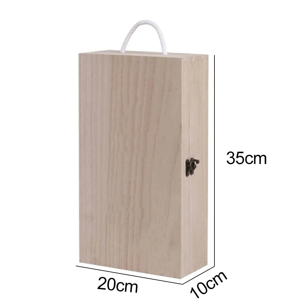 Деревянная коробка для вина с двойным ремешком бутылок корпус подарок украшение