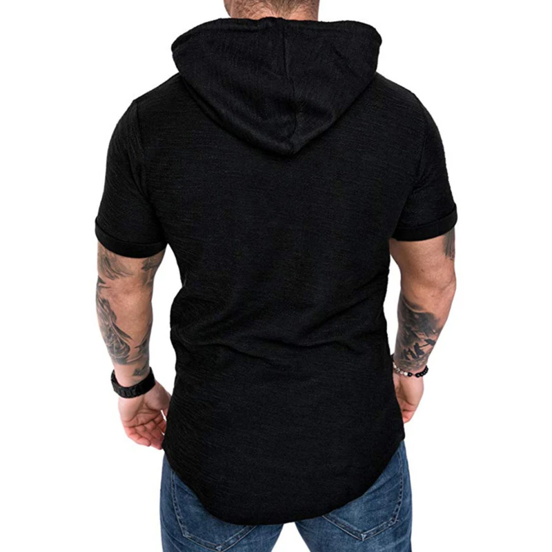 

T Shirt Hoodie Slim Fit Casual Short Sleeve T Shirt Men 2020 Sport Summer Spring Large Size Casual Men's T-shirt Tops Tee
