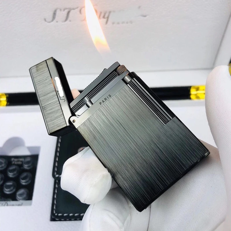 

100% New vintage dupont bright sound gas lighter windproof copper body for cigarette