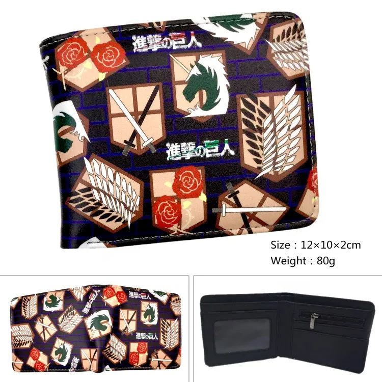 

Anime Attack on Titan Cartoon Wallet PU Leather Short Purse With Card Holder Coin Pocket