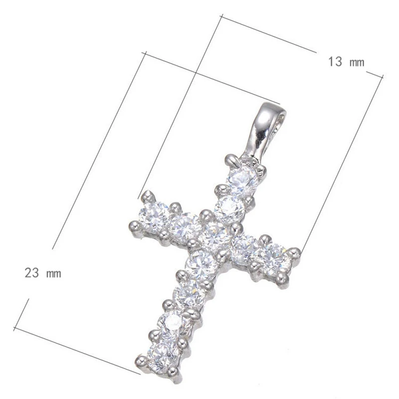 White Gold Juya Micro Pave Циркон Религиозная Христианская подвеска в форме Креста для ручной работы Иисуса христианского браслеты Изготовление ювелирных ожерелий - Окраска металла: White Gold
