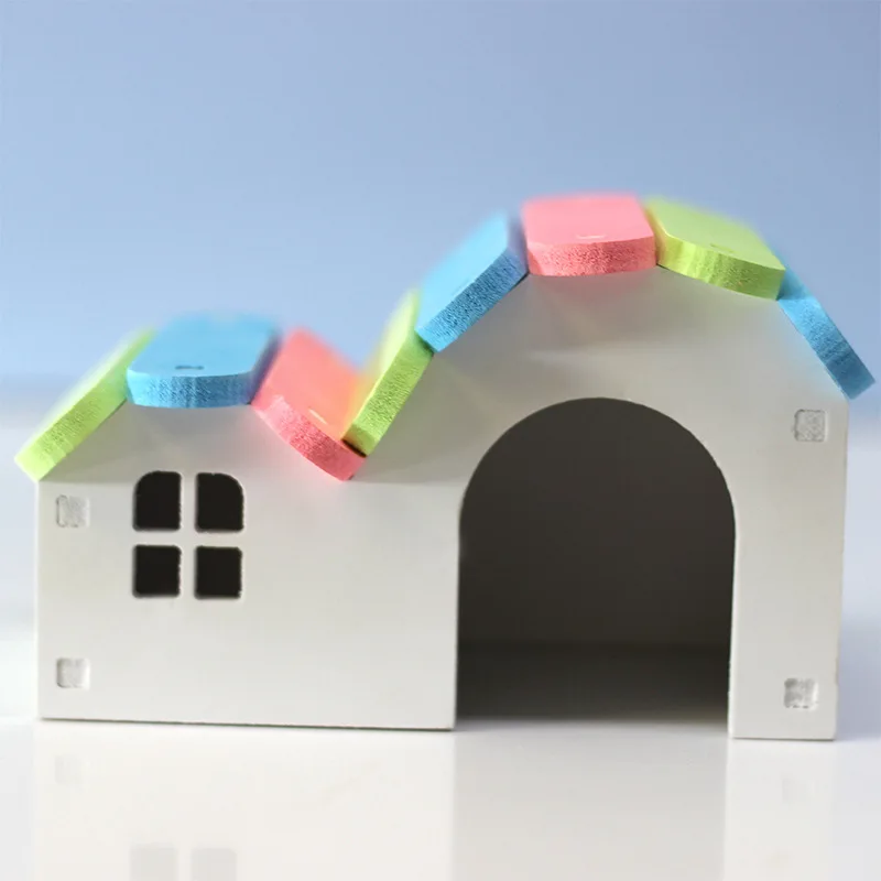 small pet house small animal sleeping nest hamster guinea pig hidden rainbow house wood plastic assembly golden bear supplies free global shipping