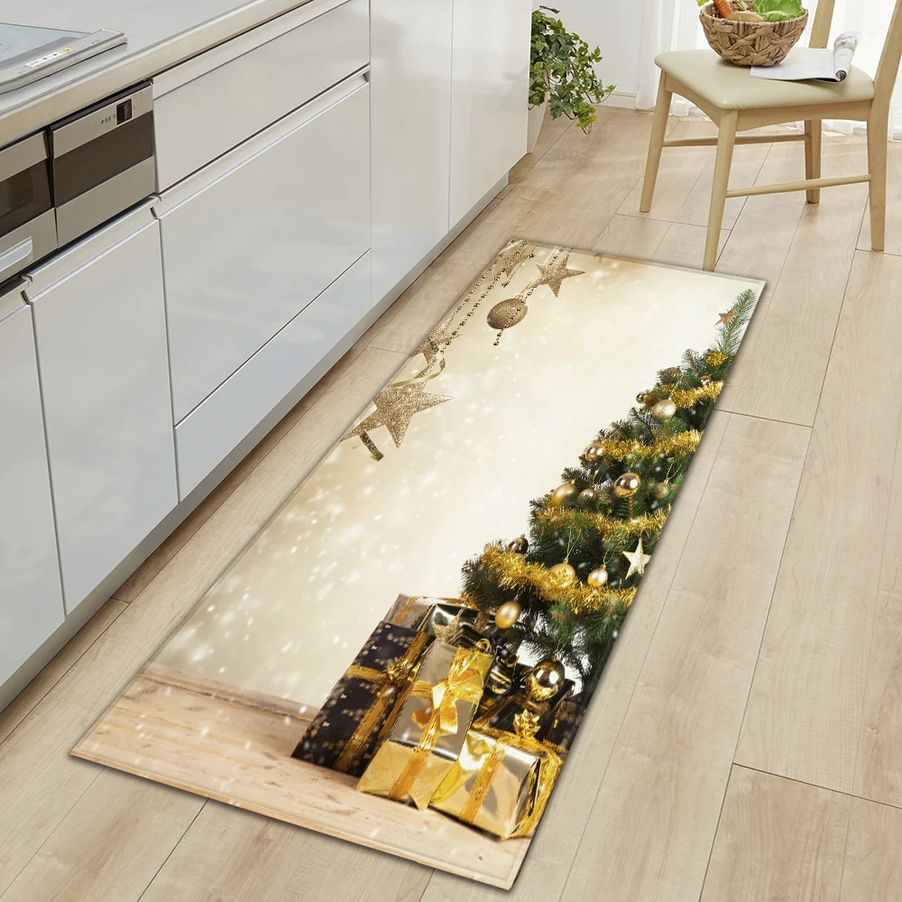 

Рождественский кухонный коврик, домашний Придверный коврик, спальня, гостиная, Детский напольный декоративный ковер, коврик для прихожей и ...