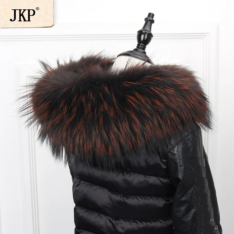 

JKP 2020 Raccoon Fur Collar Real Fur Scarf Women 100% Natural Raccoon Fur Shawl New Fashion Winter Warm Scarves WJ29