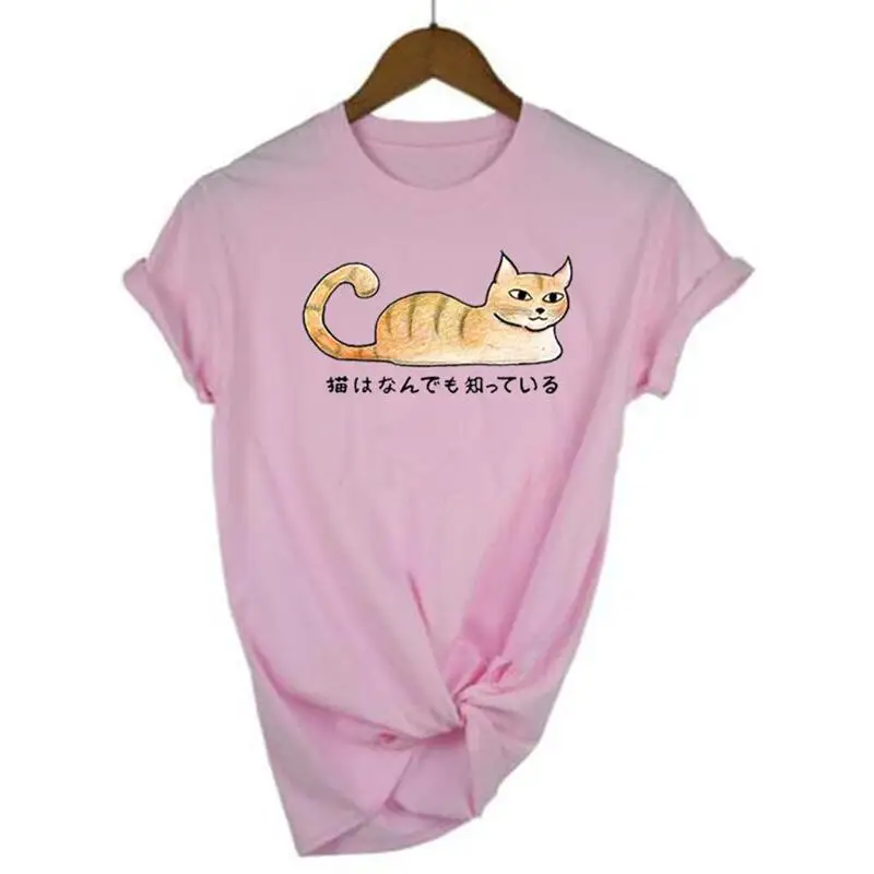 

Женская футболка с коротким рукавом, с принтом кошки и кошки