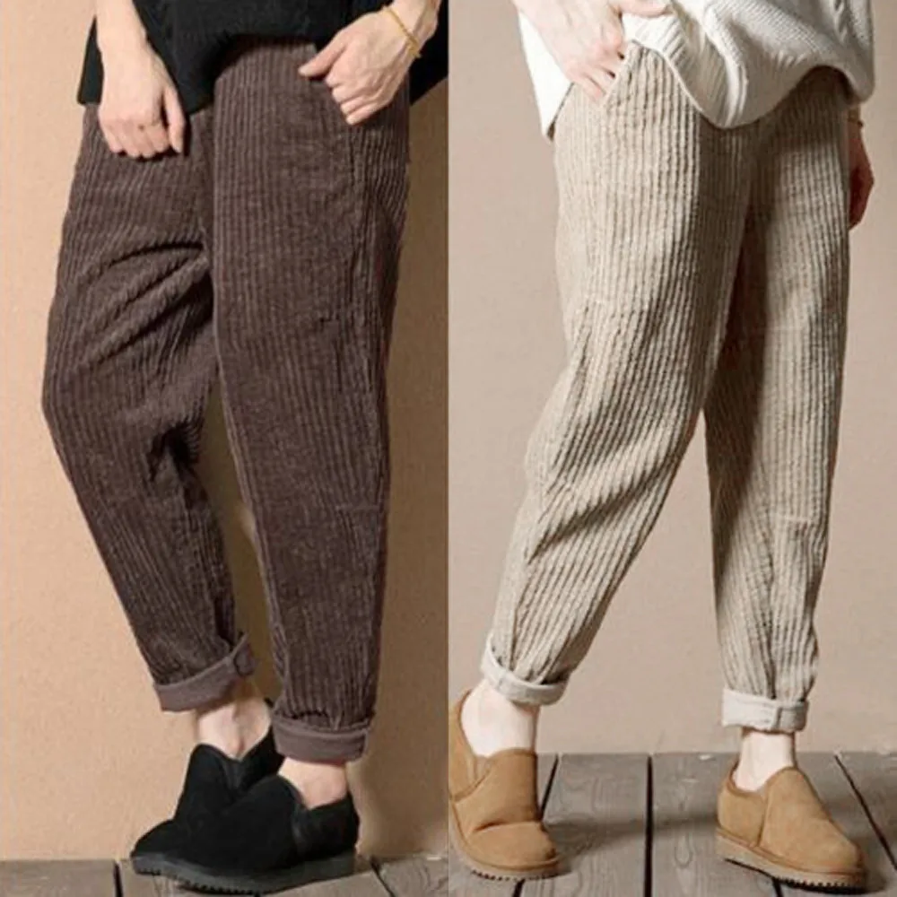 Женские повседневные свободные однотонные шаровары с эластичным поясом