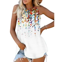 the new sling bottoming vest women summer inner and outer wear loose solid color breasted design halter camisole top