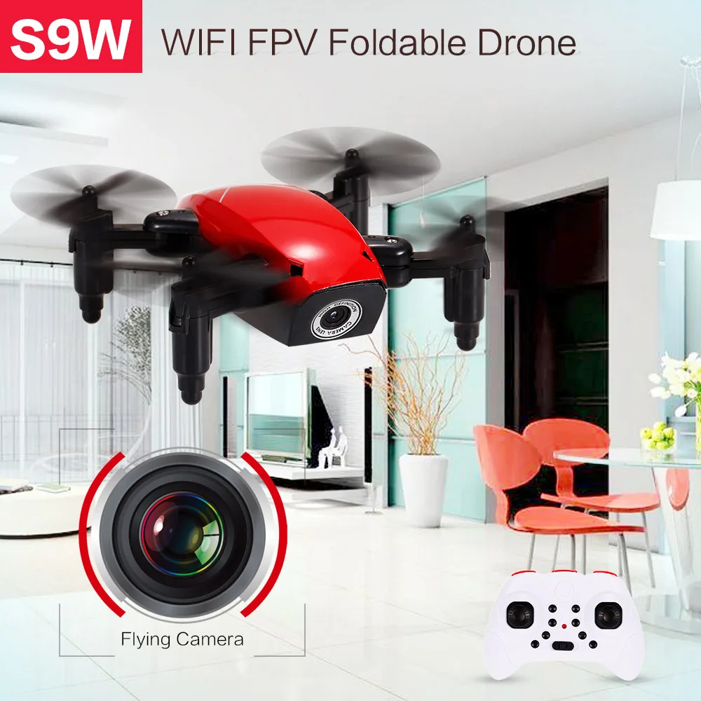 Складной мини Квадрокоптер S9W 2 4 ГГц канала камера МП Wi Fi FPV/без