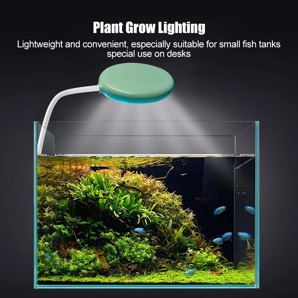 Круглый пластиковый светильник для аквариума прочный и сенсорный выключатель