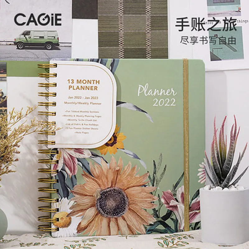 Январь 2022 года-январь 2023 года 13 ежемесячных планировщиков 128 листов еженедельный