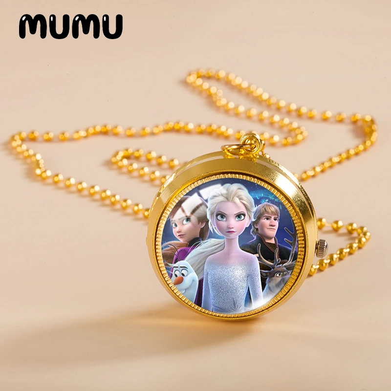 Новинка 2021 карманные часы ожерелье Олаф Королева Эльза Анна винтажные