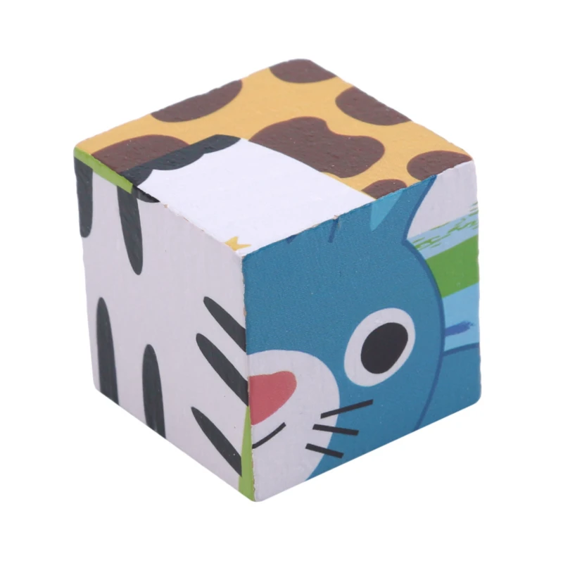 

High Grade Six-face Picture Wooden Jigsaw 3D Puzzle Toys Children's Early Educational Toy Cube Jigsaw Puzzle Baby Kids Gifts