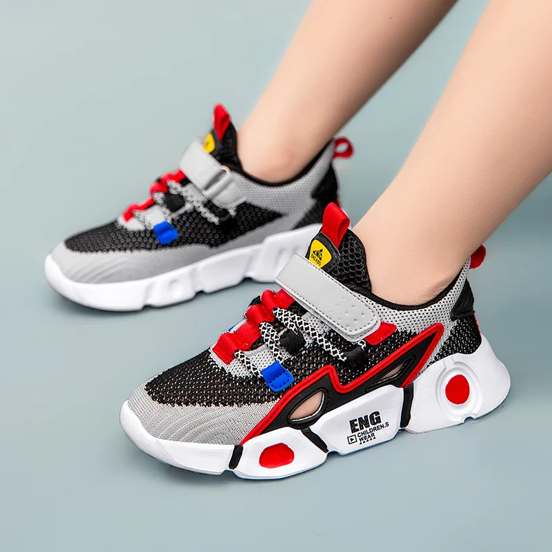 

Casual Cool Sandals Summer Boys And Girls Sneakers Flying Woven Breathable Comfort Kids Shoe Fashion Velcro Soft Children Shoes