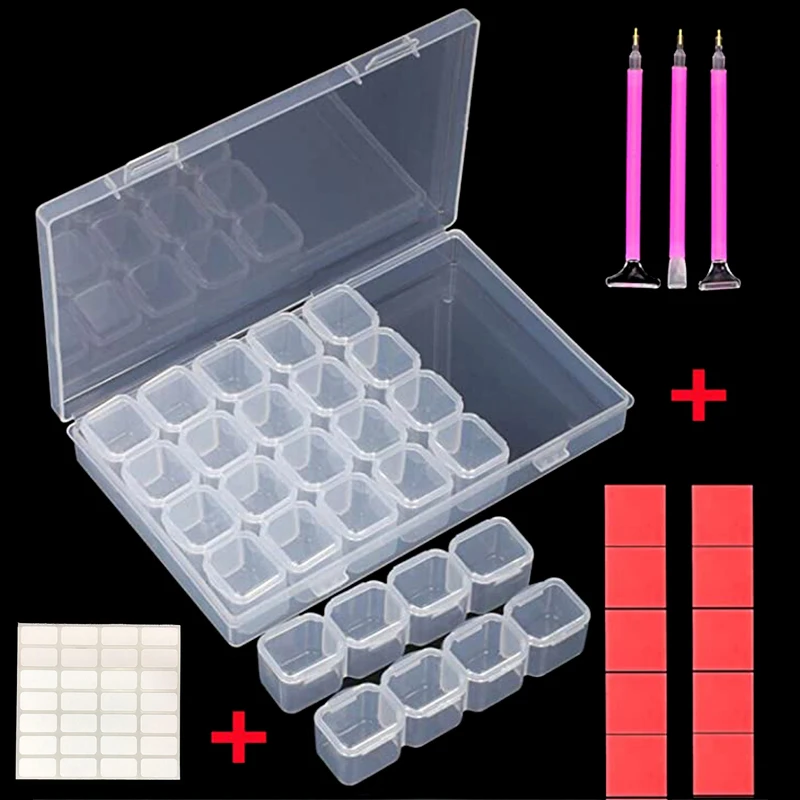 

28 сетка разборная алмазная живопись аксессуары Алмазная вышивка чехлы пластмассовая коробка органайзер для дома ящики для хранения