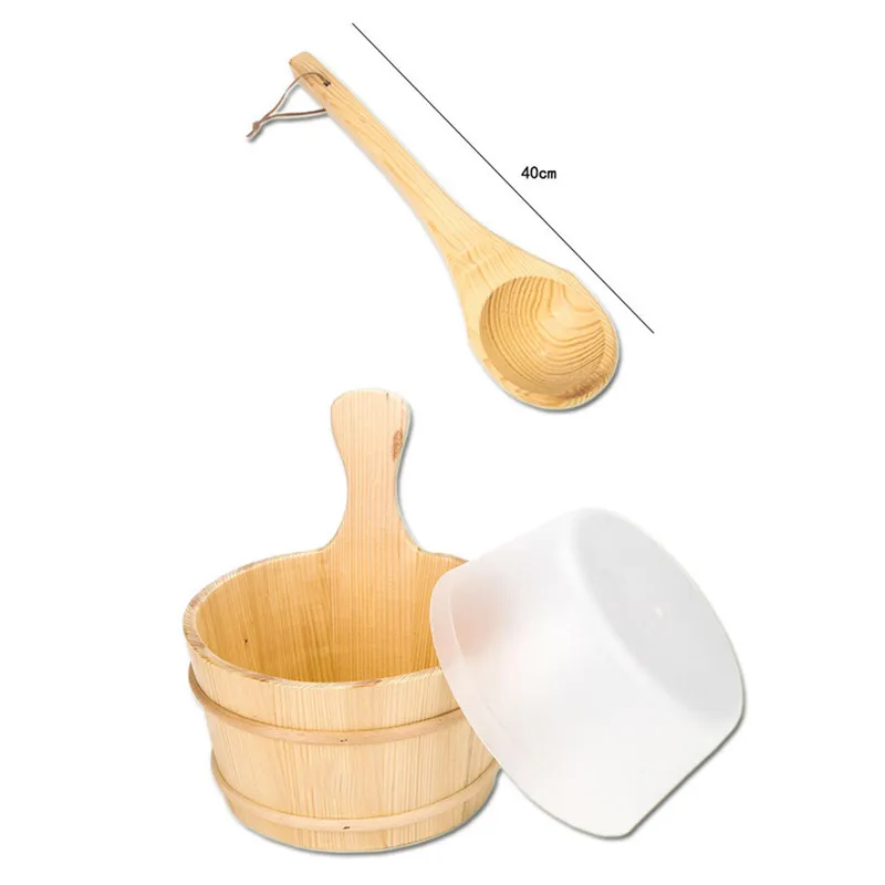 

Bathroom Natural Sauna Barrel Bucket with Inner Liner Supplies Accessories for Sauna Room foot bath household items