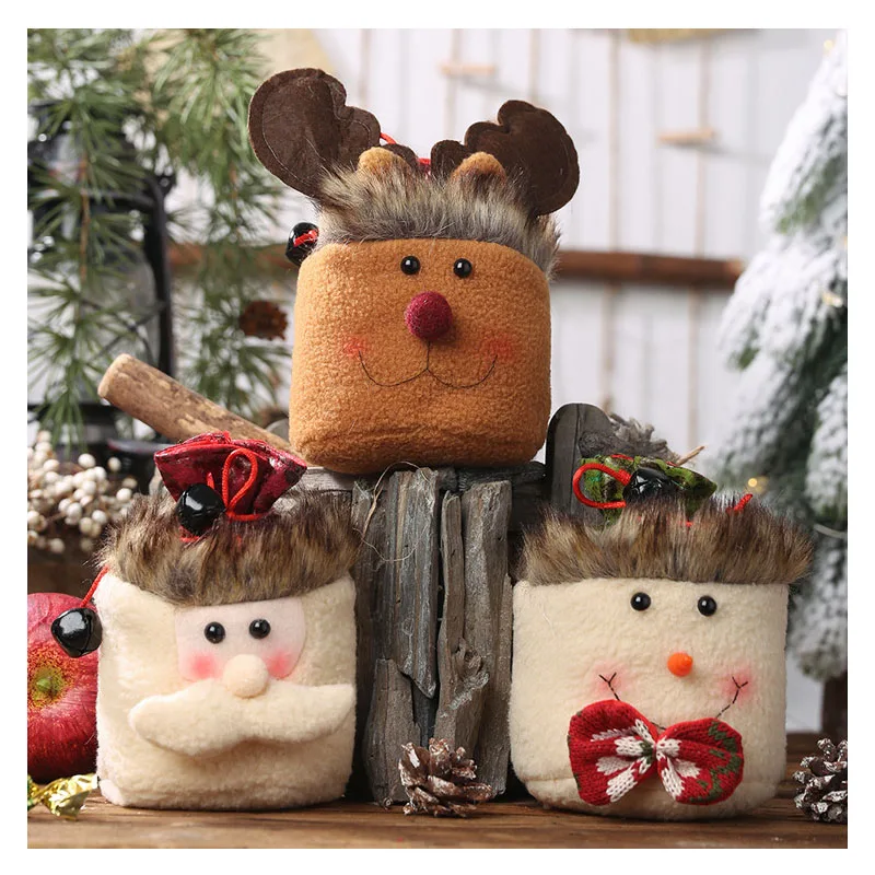 1 шт. рождественские детские сумки для конфет хлопковый мешочек с Санта-Клаусом