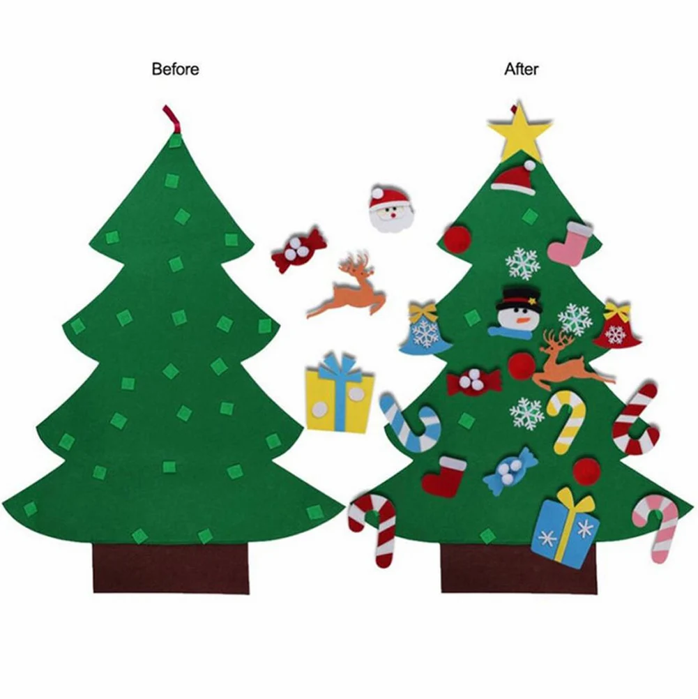 

Kids DIY Felt Christmas Tree Merry Christmas Decorations For Home 2021 Christmas Ornaments Noel Navidad Xmas Gifts New Year 2022
