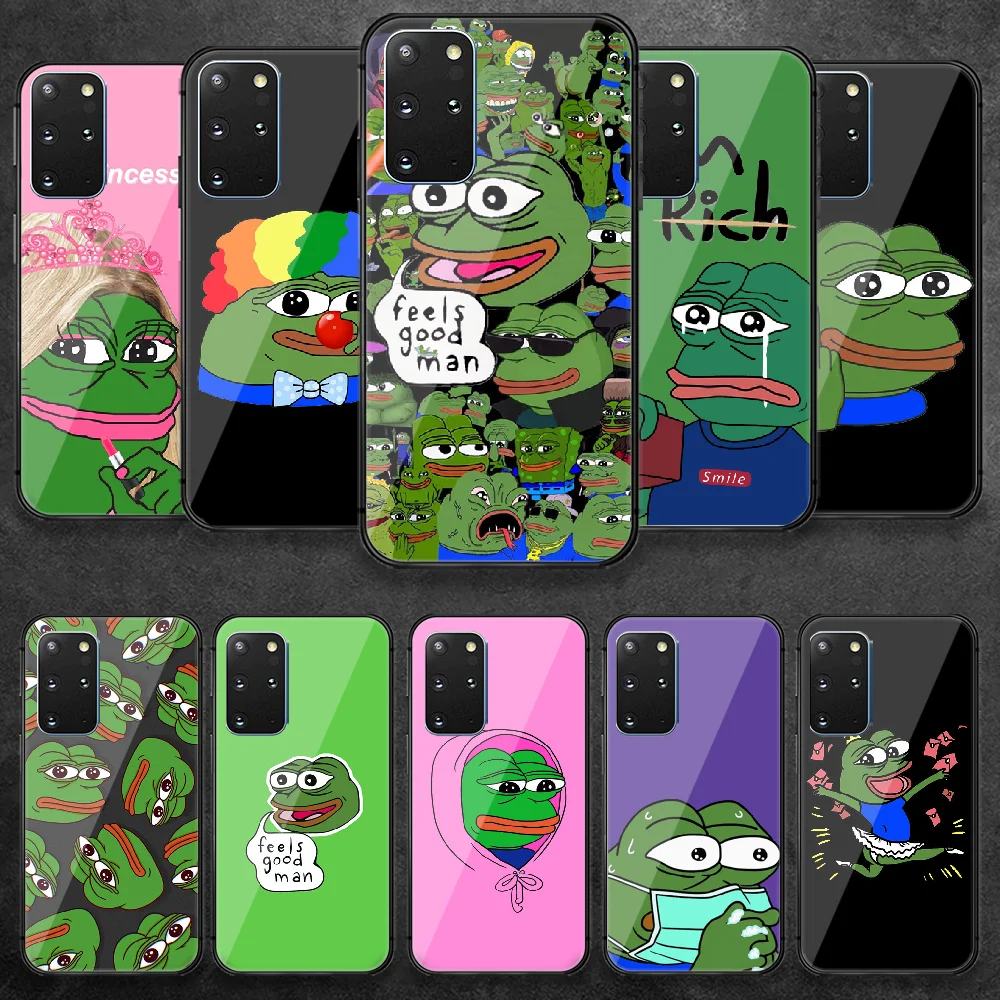 

Sad Frog-Pepe Cartoon Tempered Glass Phone Case Cover For Samsung Galaxy Note S 8 9 10 20 21 E Plus Ultra M 31 51 FE Funda Tpu