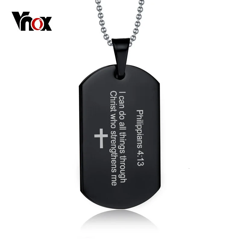 Мужская подвеска крест Vnox из нержавеющей стали с гравировкой в Филиппинском