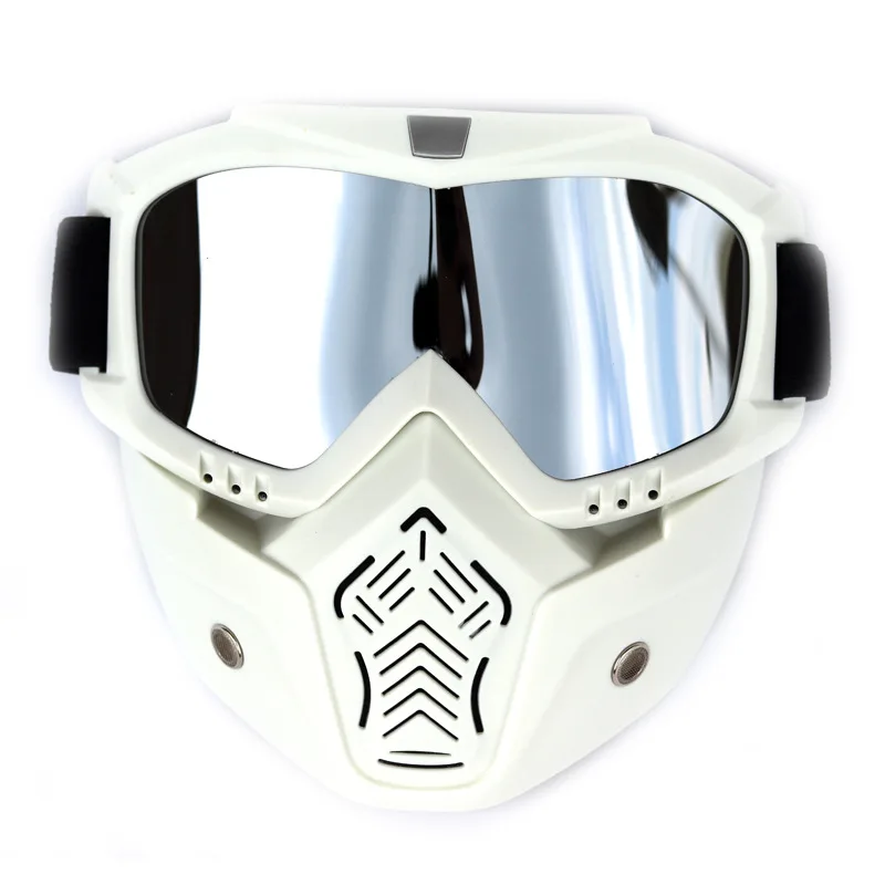 W Silver Крутой ретро модульный мото КАСКО мотоциклетный шлем маска скутер Gafas Съемные очки рот фильтр для открытого лица шлем - Цвет: W Silver