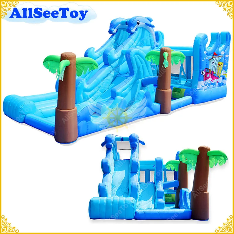 Надувной батут для семейного использования комбинированный водный горный