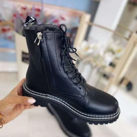 2021 autumn new boots womens lace up womens boots british style side pull casual short boots womens boots