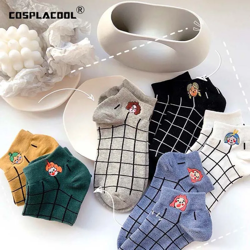 COSPLACOOL смешные носки Харадзюку женские творческие милые ручной работы с вышивкой