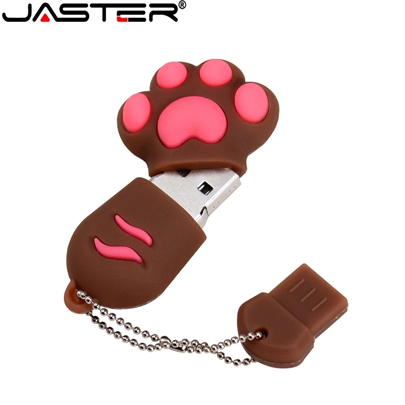 USB флеш накопитель JASTER Red Cat Paw флешка 8 ГБ 16 32 64 Гб 128 2 0 память мультяшный