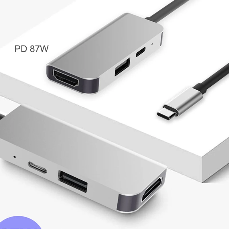 Адаптер USBC Hub для HDMI 4K 60 Гц USB 3 0 мульти Type C 1 сплиттер с поддержкой Max PD 87 Вт
