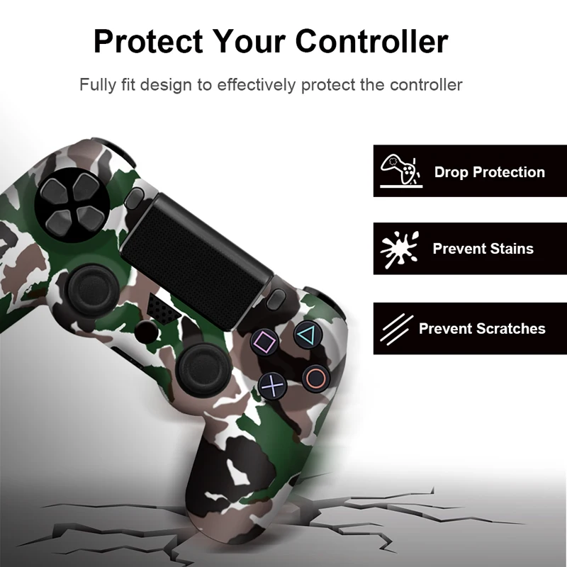 Силиконовый чехол для контроллера PS4 защитный джойстика Playstation 4 со светодиодной