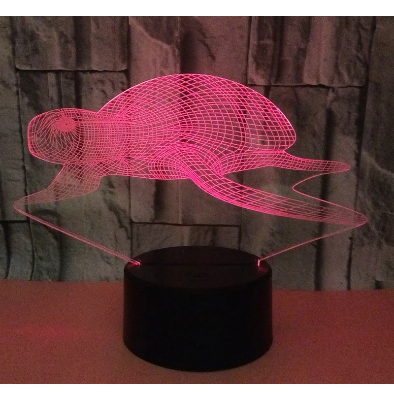 3D светодиодный ночной Светильник морская черепаха с 7 цветов светильник для