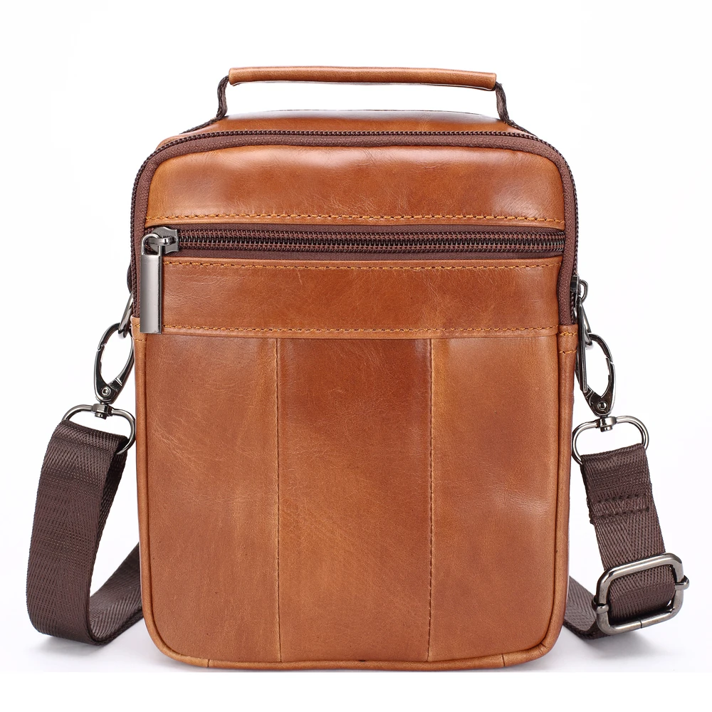 Сумка на плечо с откидной крышкой для мужчин саквояж-мессенджер из натуральной