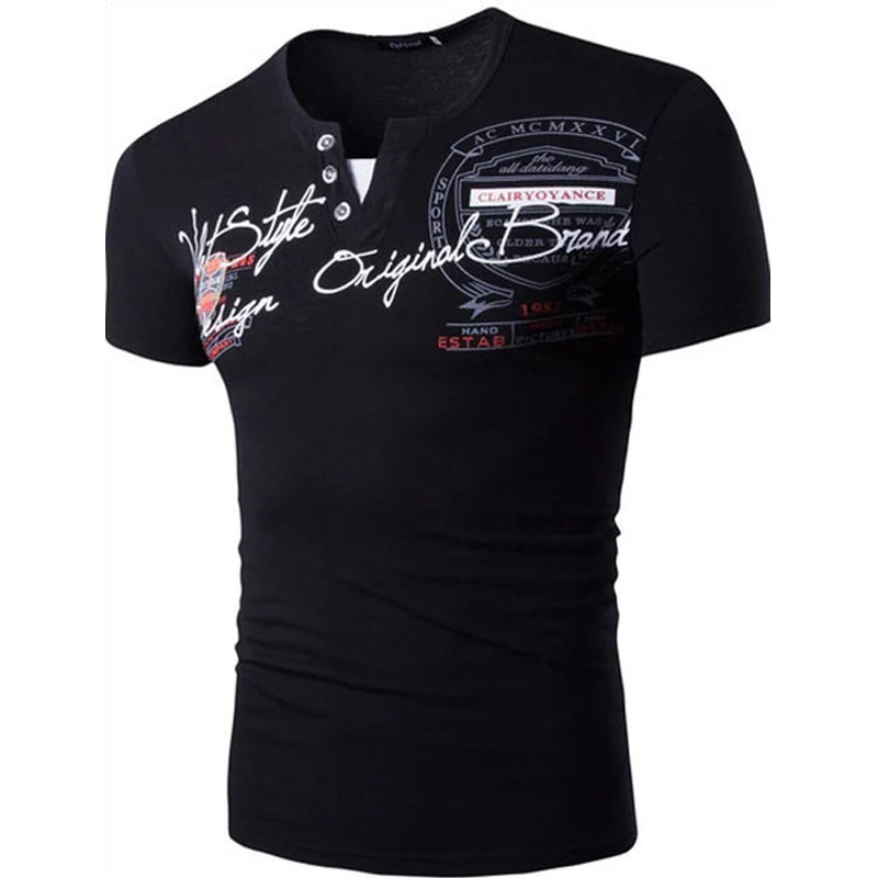 

Мужская облегающая футболка больших размеров, брендовая новая мужская одежда 2018, Мужская футболка с коротким рукавом и буквенным принтом д...