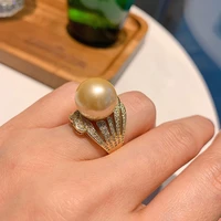 funmode gold color pearl ball women rings for bridal engagement dubai naija finger ring wholesale fr309