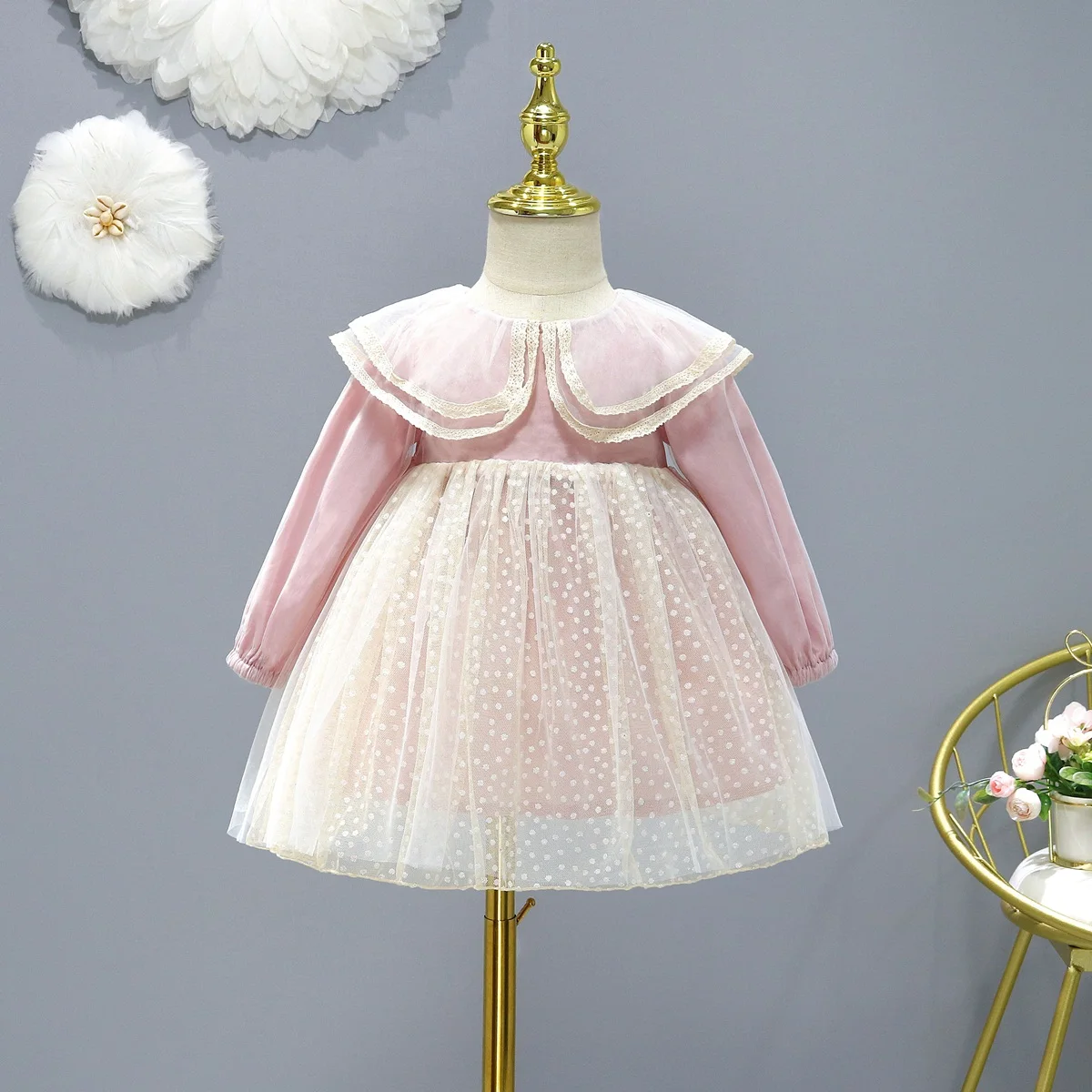 Kids Dress Baby Girls Clothes Princess Costume Mesh Cute Lace Spring Autumn 1-7 Years Party Dresses For Girl Children's Clothing