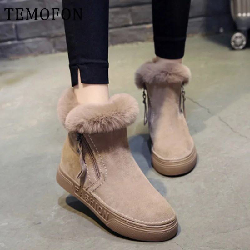 Женские зимние ботинки Теплые Замшевые на меху Женская повседневная обувь