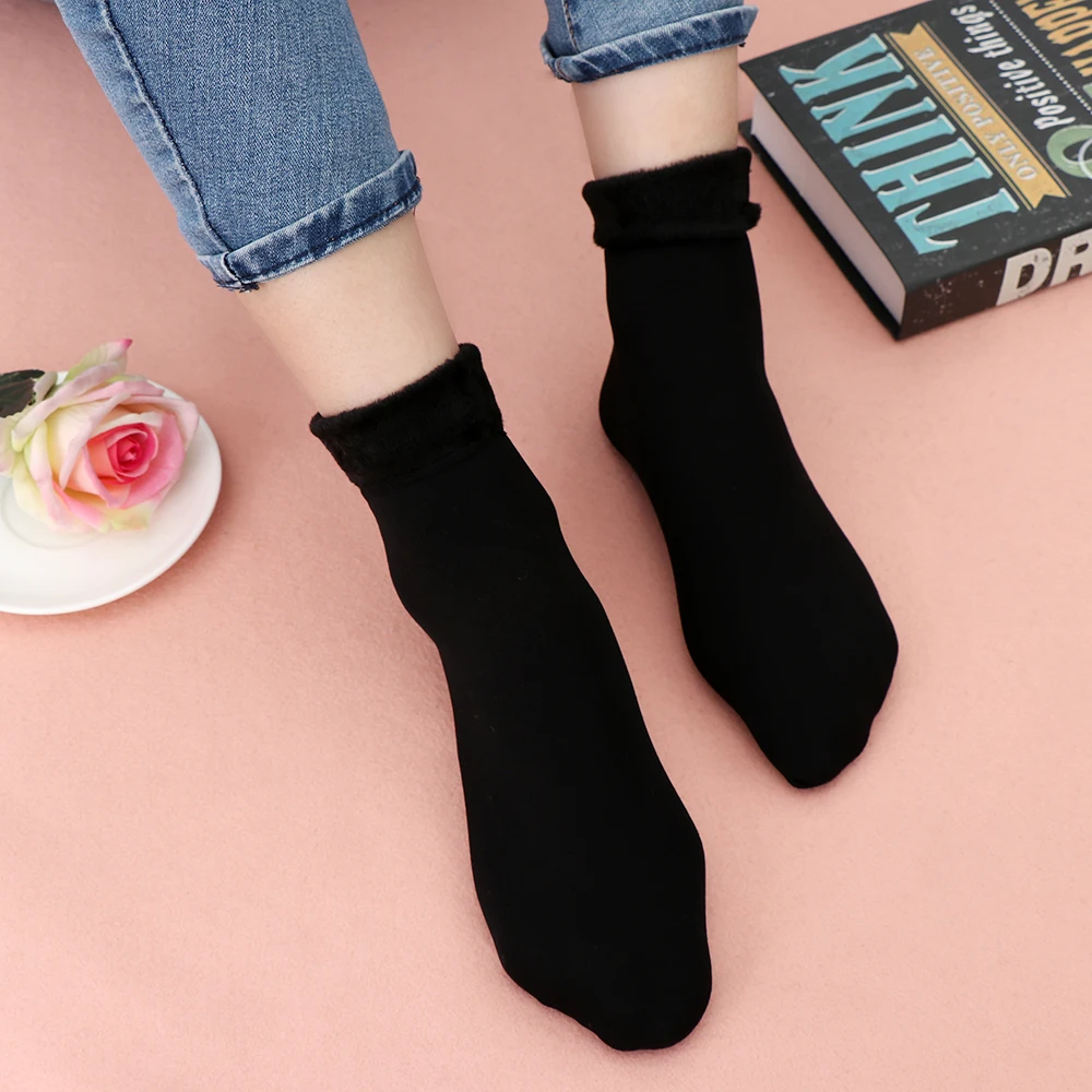 1 Pair Unisex Free Size Autumn Winter Velvet Snow Socks Home Floor Sleeping Warm Hosiery Casual Boots | Женская одежда