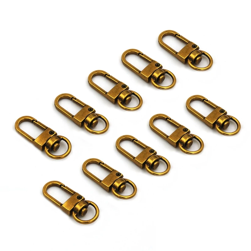 

10pcs Metal Bag Buckle Handbag Strap Chain Clasps Lobster Swivel Snap Hook LX9F