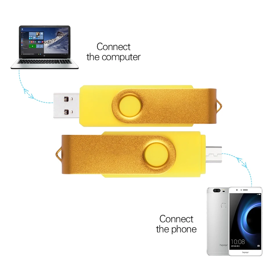 

2 IN 1 OTG Usb Flash Drive 32GB Metal Pen Drive for Phone/tablet Usb Stick 16gb 64gb OTG Flash Drive 128gb Memory Stick U Disk